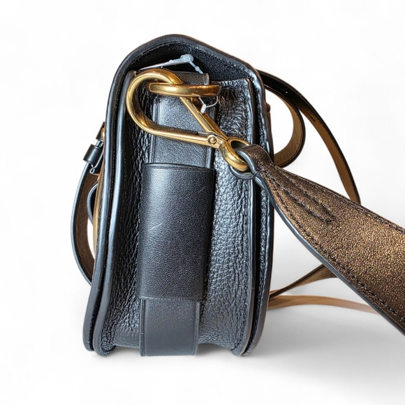 Polo Ralph Lauren Crossbody Shoulder Bag Black Pebbled Leather - Picture 4 of 9